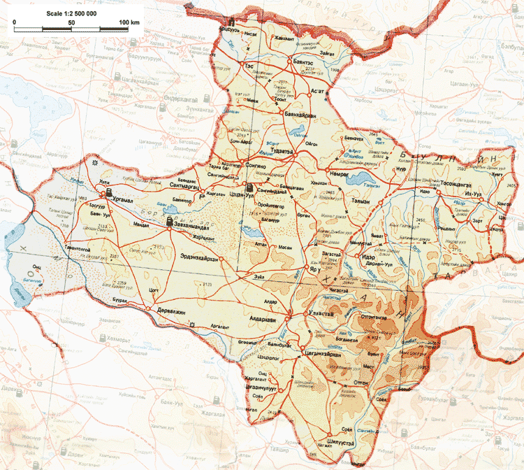 Mapa de Zavkhan