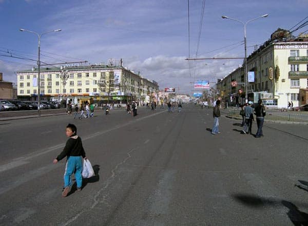 Manifestação nas ruas de Ulaanbaatar