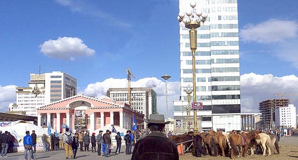 Manifestação na Praça de Sukhbaatar